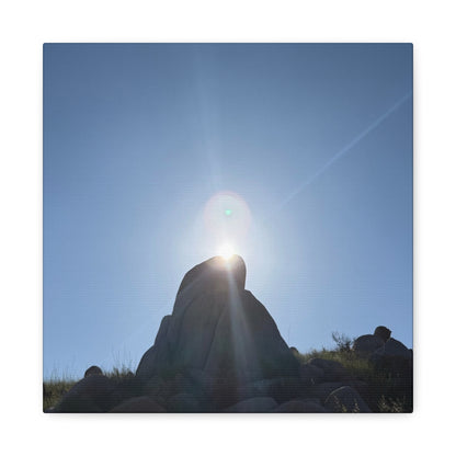 Sunburst Over Stone - Unique Frameless Canvas Wall Art - Art By Earth