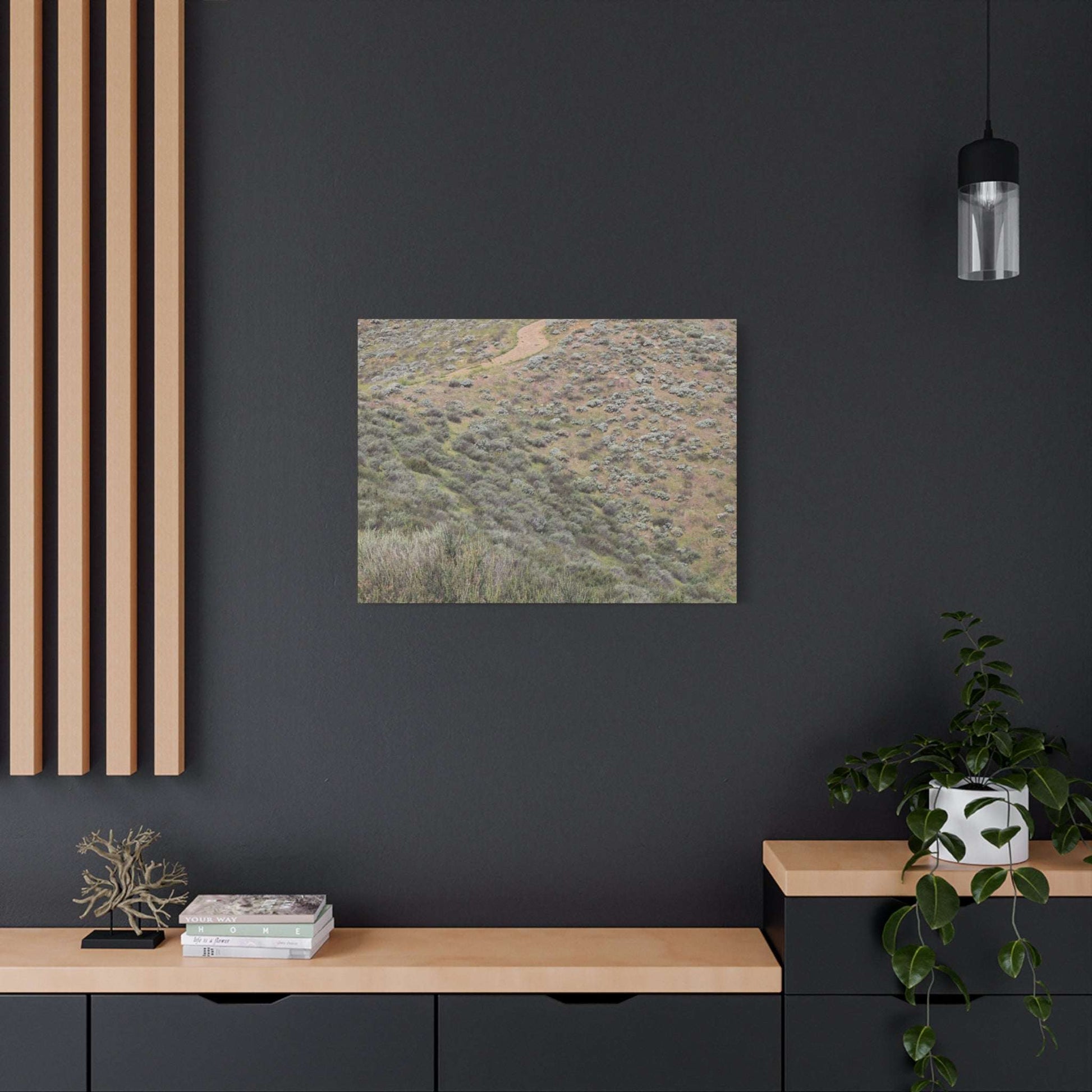 Desert Path Through Sagebrush - Unique Frameless Canvas Wall Art - Art By Earth