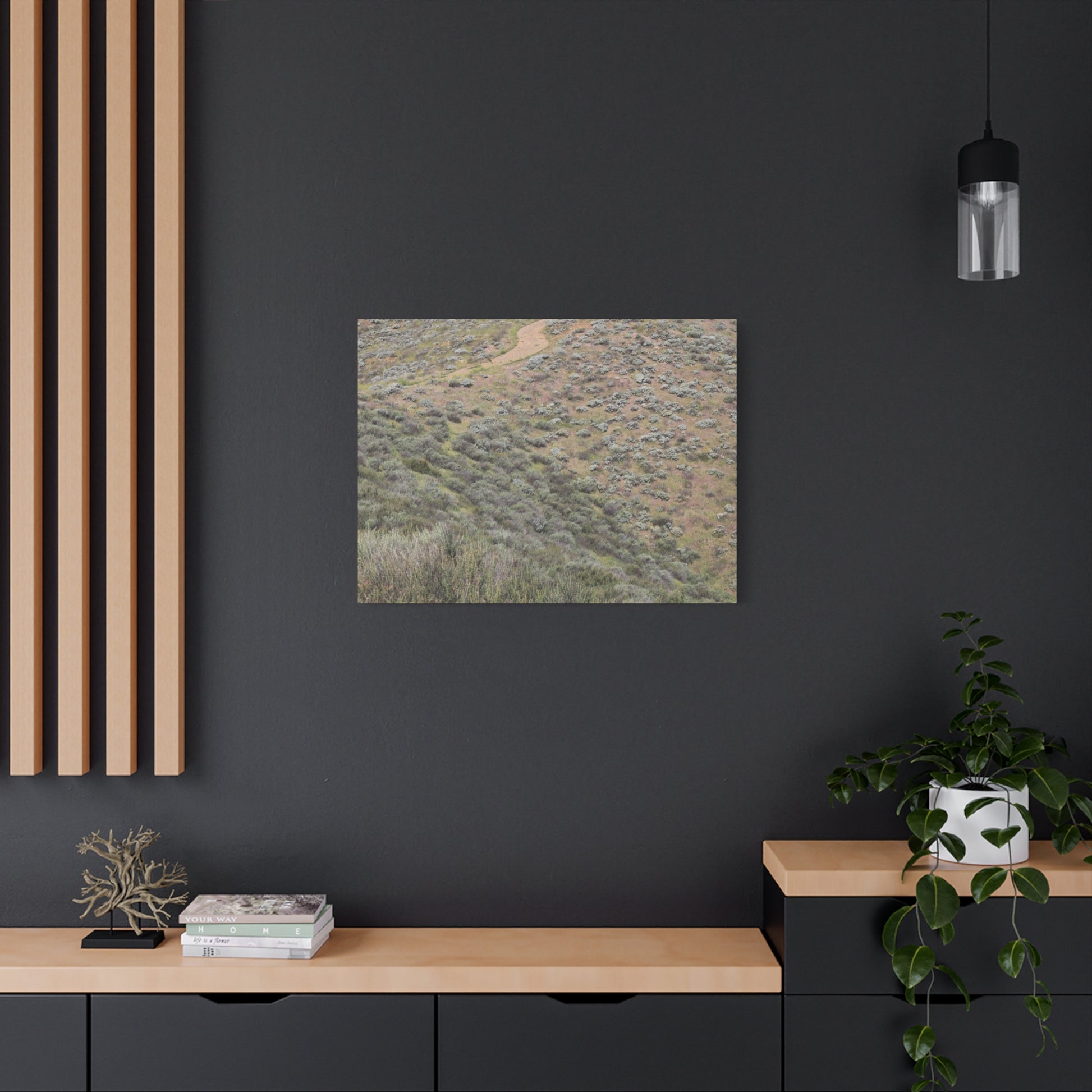Desert Path Through Sagebrush - Unique Frameless Canvas Wall Art - Art By Earth