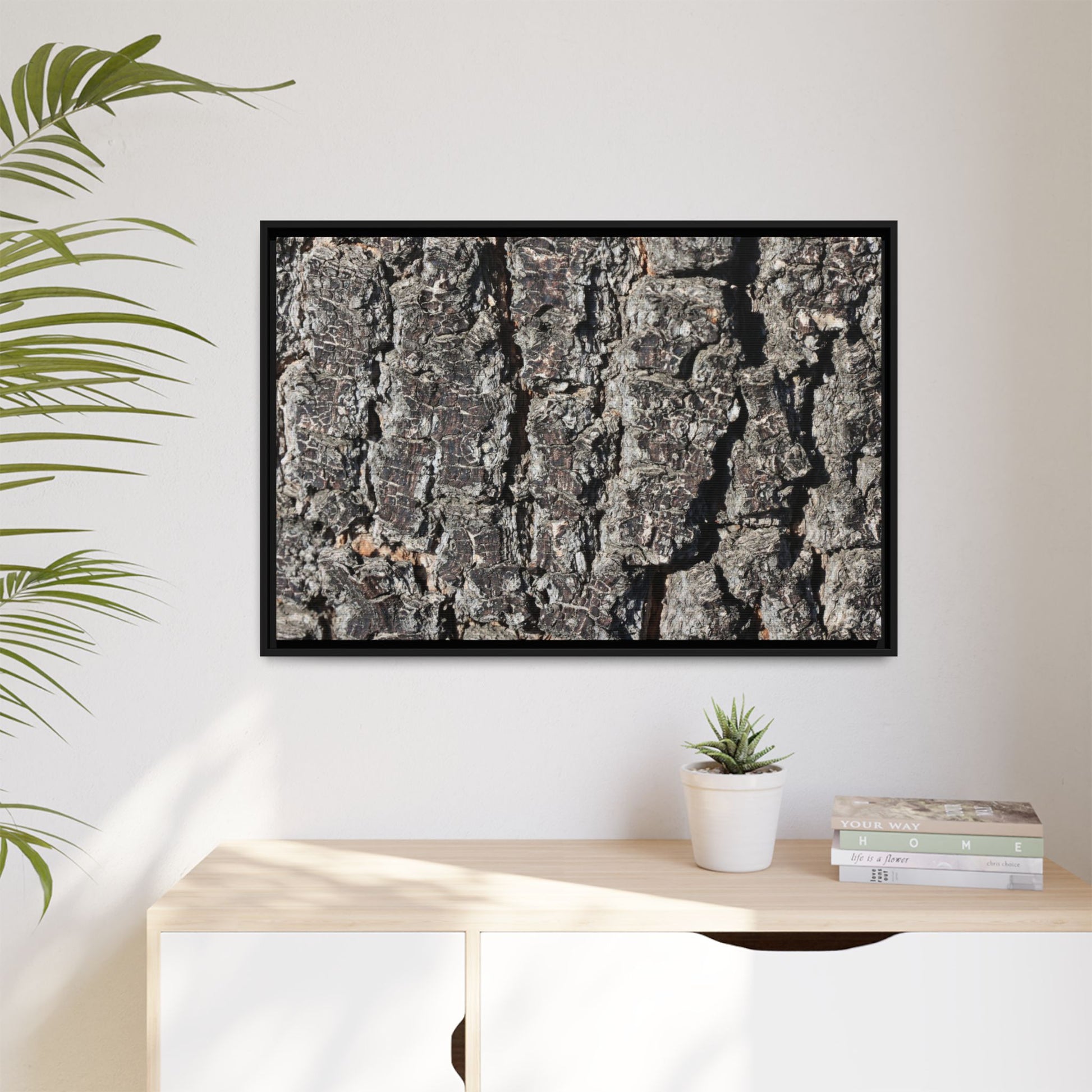 Bark Study in Gray - Unique Stretched Canvas Wall Art - Art By Earth
