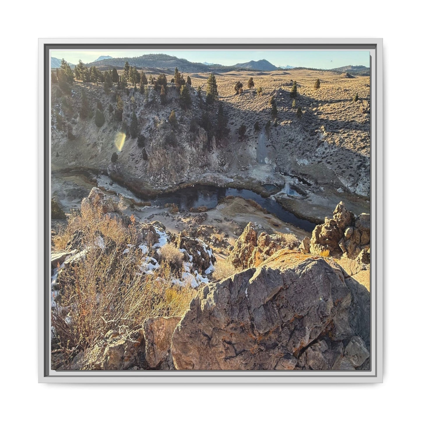 Fractured Landscape at Dawn - Unique Stretched Canvas Wall Art