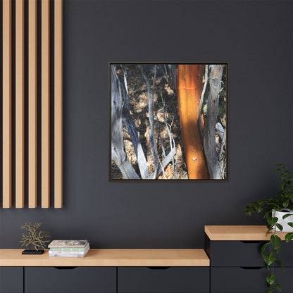Burnt Trees and Golden Trunk - Unique Stretched Canvas Wall Art