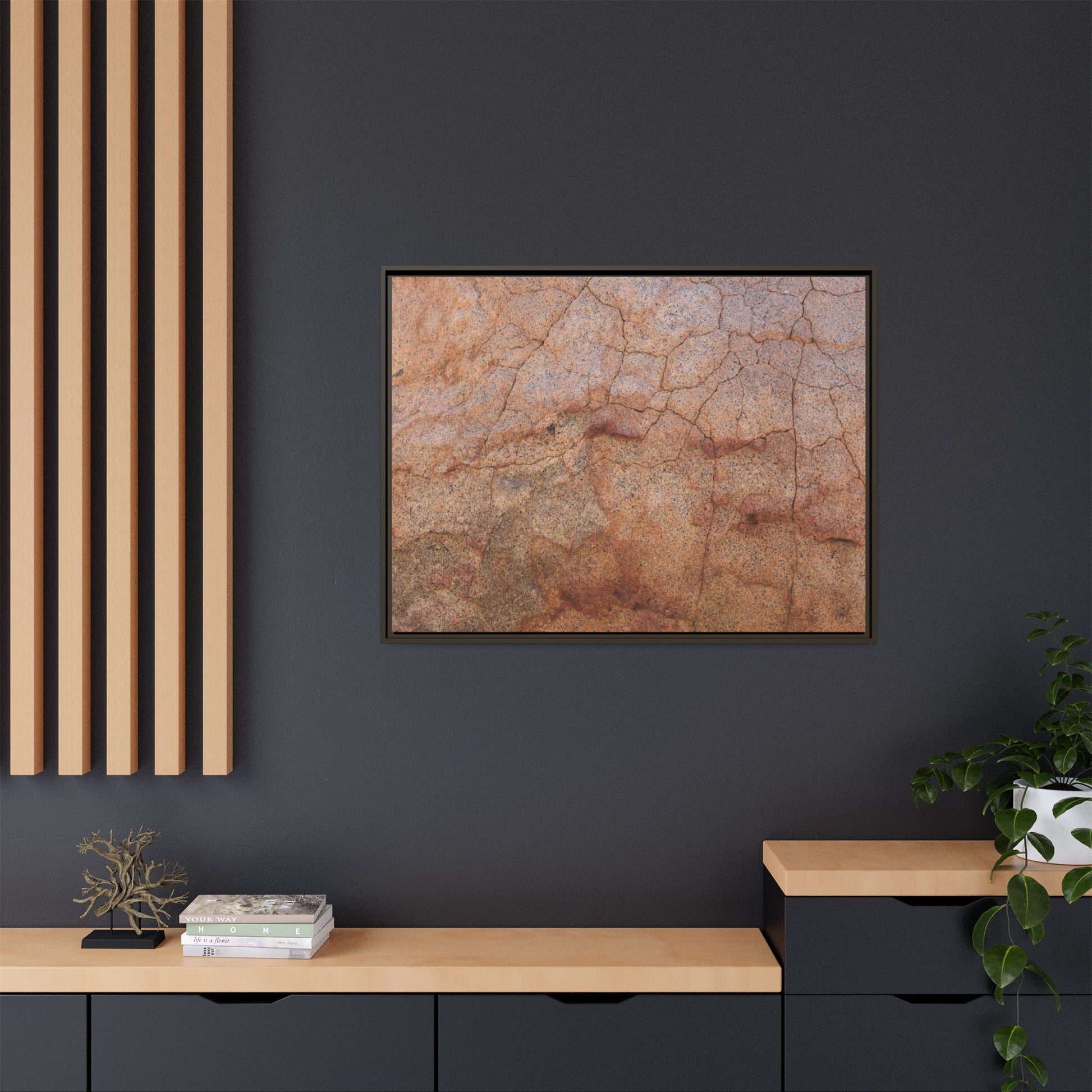 Russet Fissures - Unique Stretched Canvas Wall Art - Art By Earth