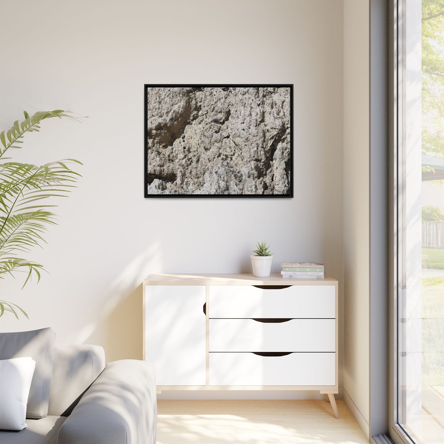 Weathered Stone Whispers - Unique Stretched Canvas Wall Art