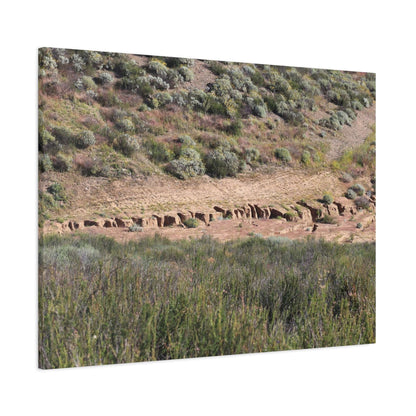 Ancient Dwellings in the Desert Valley - Unique Frameless Canvas Wall Art - Art By Earth