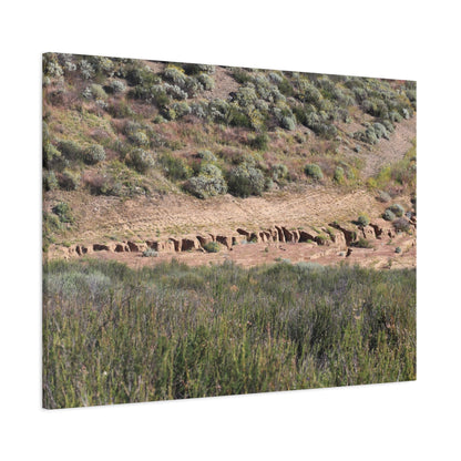 Ancient Dwellings in the Desert Valley - Unique Frameless Canvas Wall Art - Art By Earth