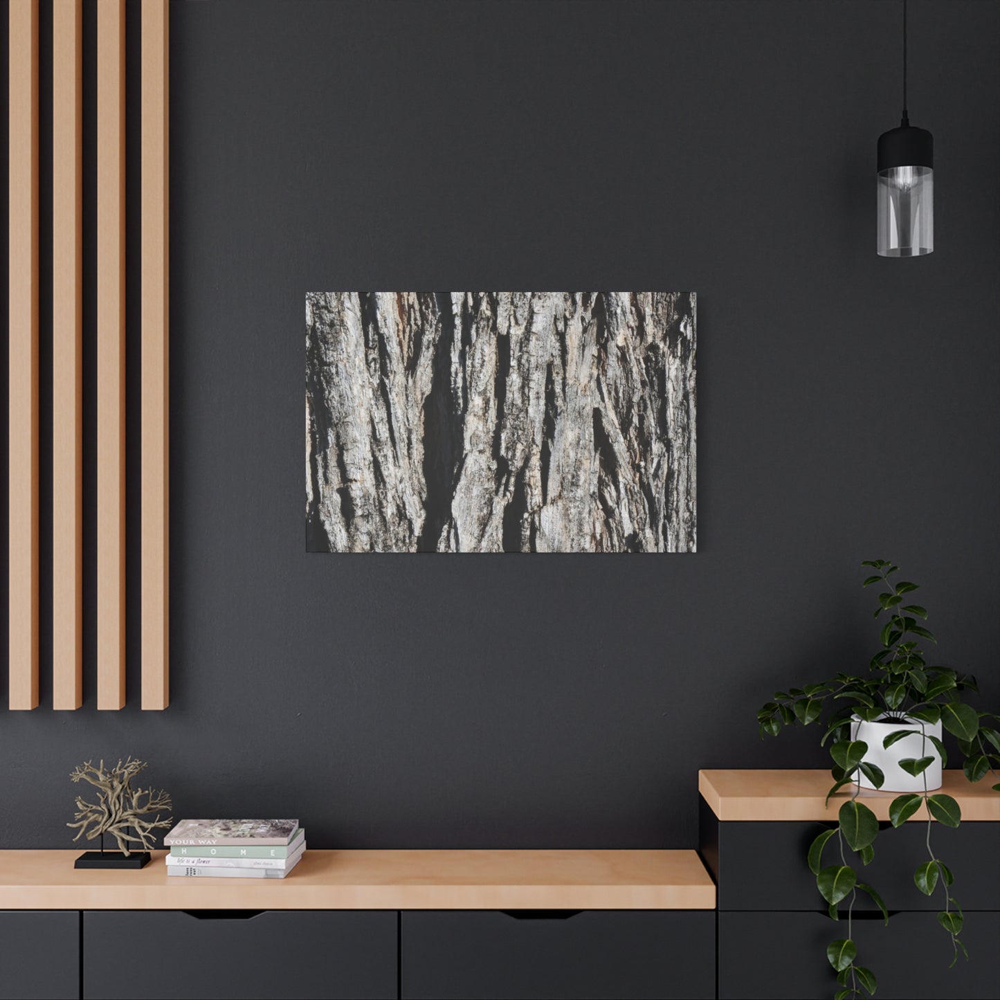 Bark Textures in Monochrome - Unique Frameless Canvas Wall Art - Art By Earth