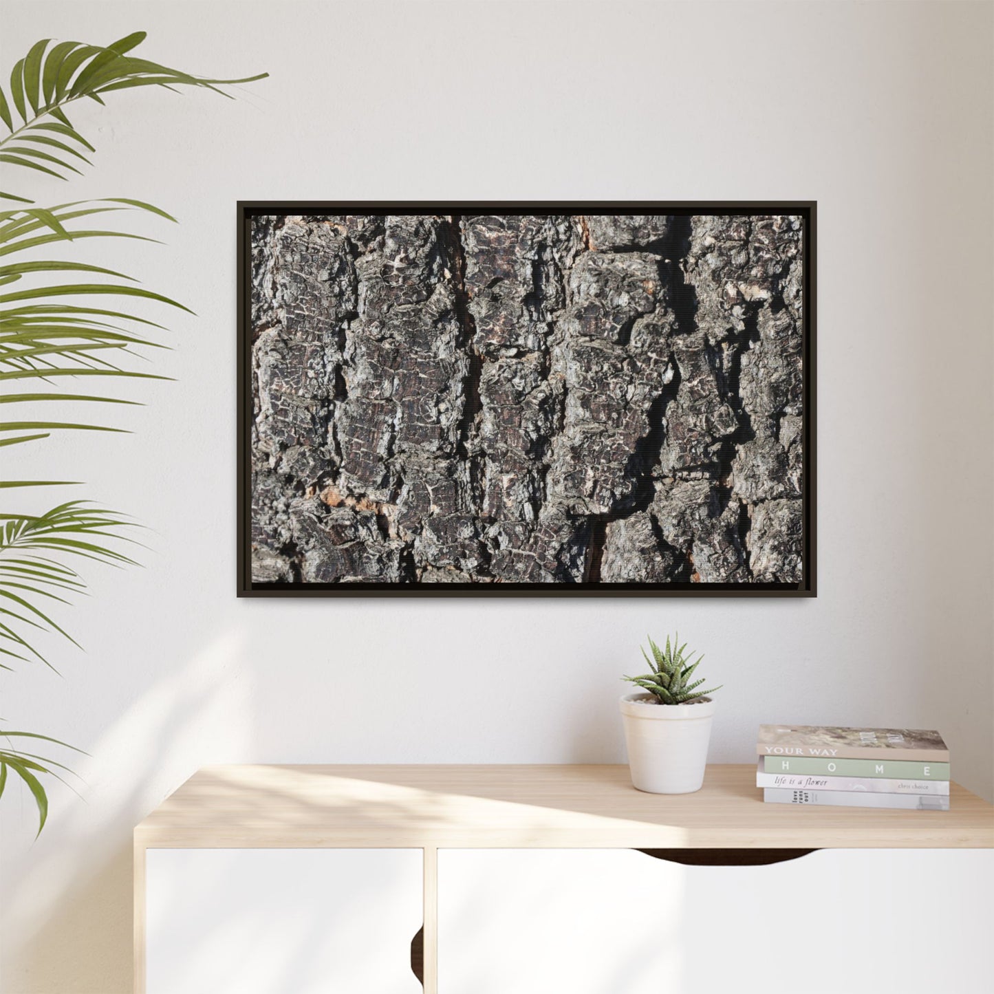 Bark Study in Gray - Unique Stretched Canvas Wall Art - Art By Earth