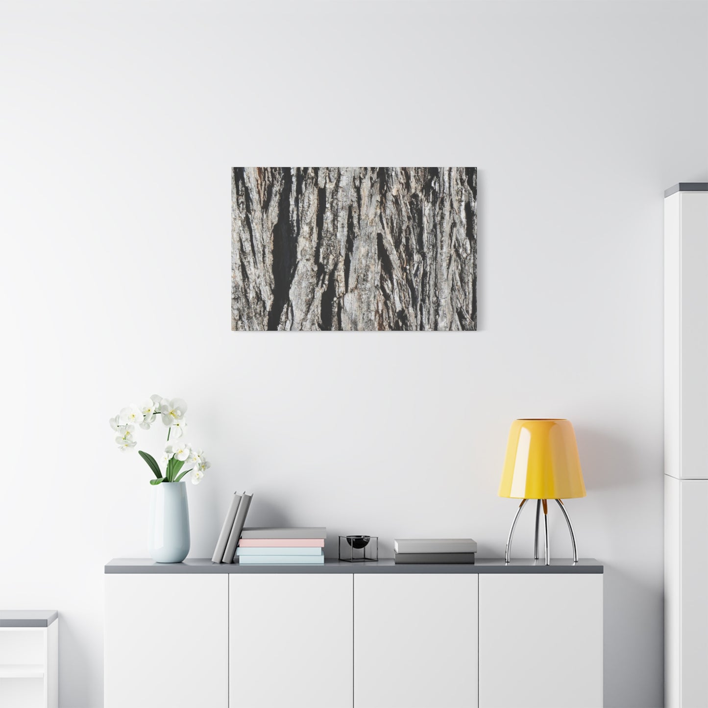 Bark Layers in Monochrome - Unique Frameless Canvas Wall Art - Art By Earth