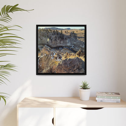 Fractured Landscape at Dawn - Unique Stretched Canvas Wall Art