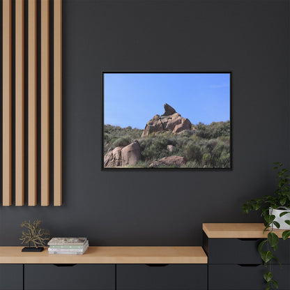 Sagebrush Landscape with Boulder Outcrop - Unique Stretched Canvas Wall Art - Art By Earth