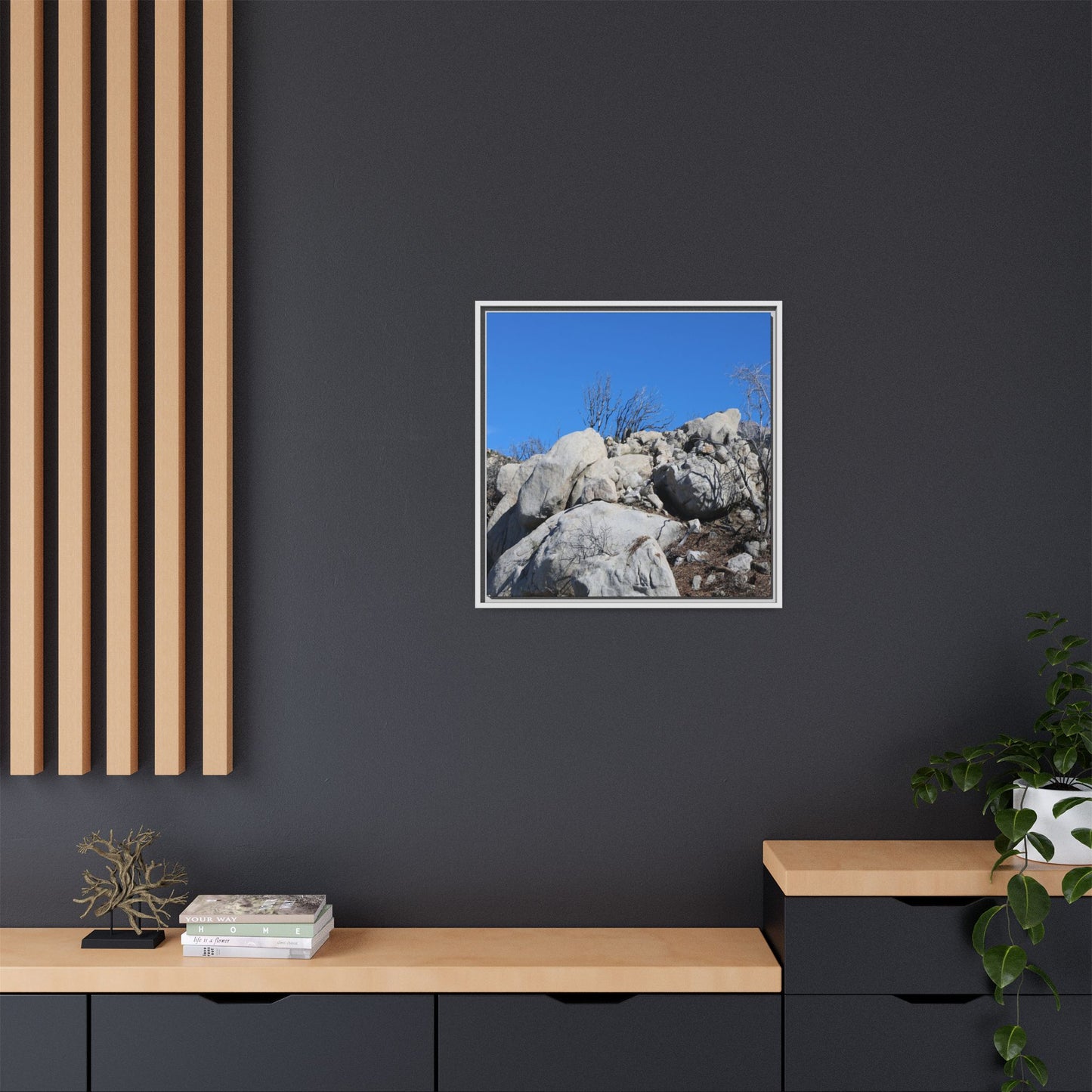 Barren Landscape with Boulder Formations - Unique Stretched Canvas Wall Art - Art By Earth
