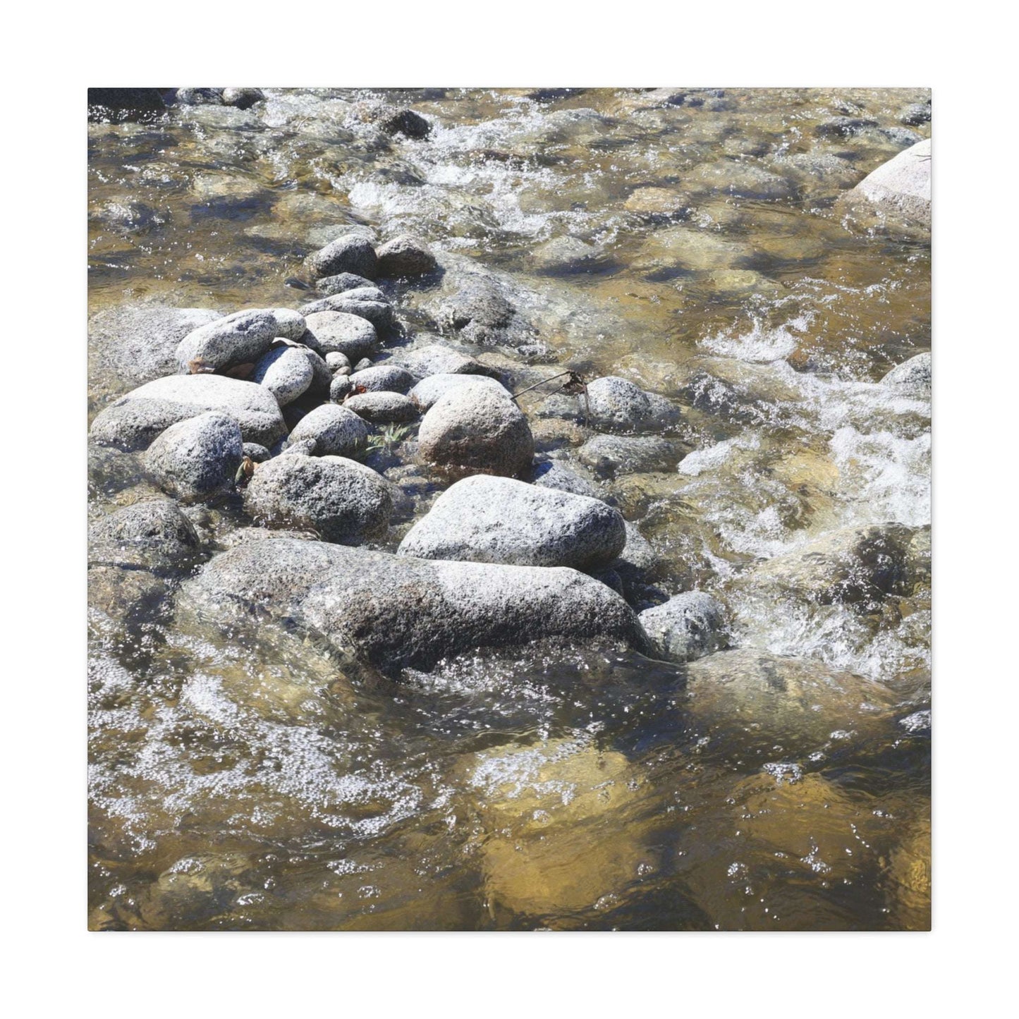 River Stones - Unique Frameless Canvas Wall Art - Art By Earth