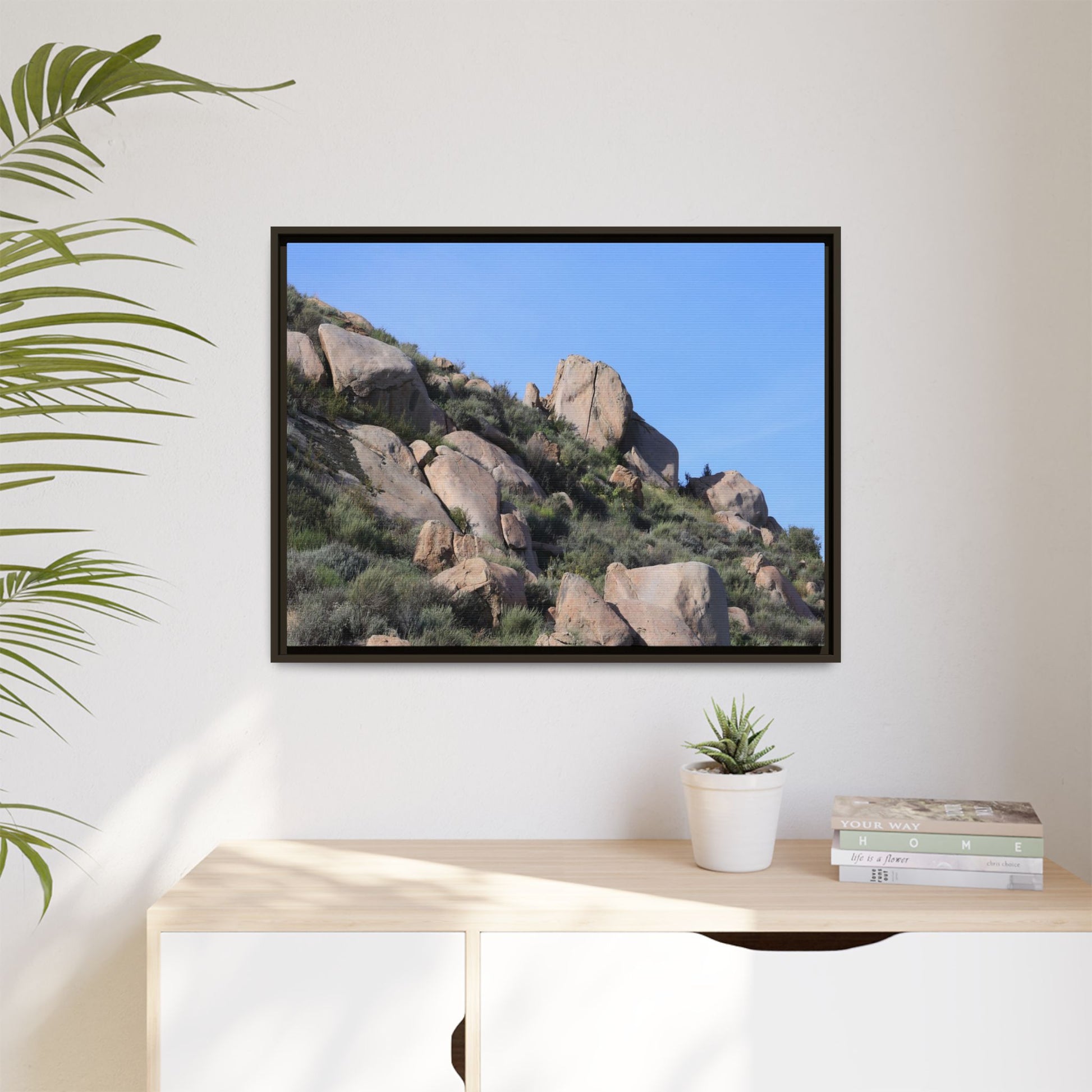 Ancient Boulders in Arid Landscape - Unique Stretched Canvas Wall Art - Art By Earth