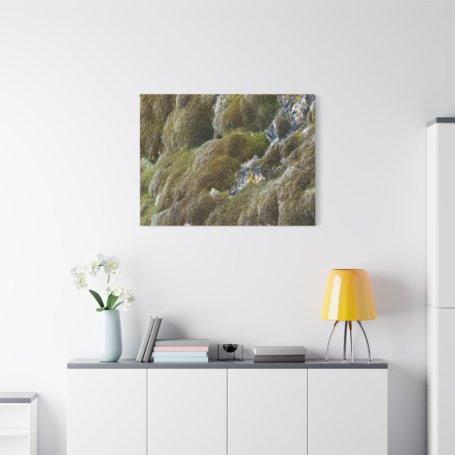 Verdant Stone Symphony - Unique Frameless Canvas Wall Art