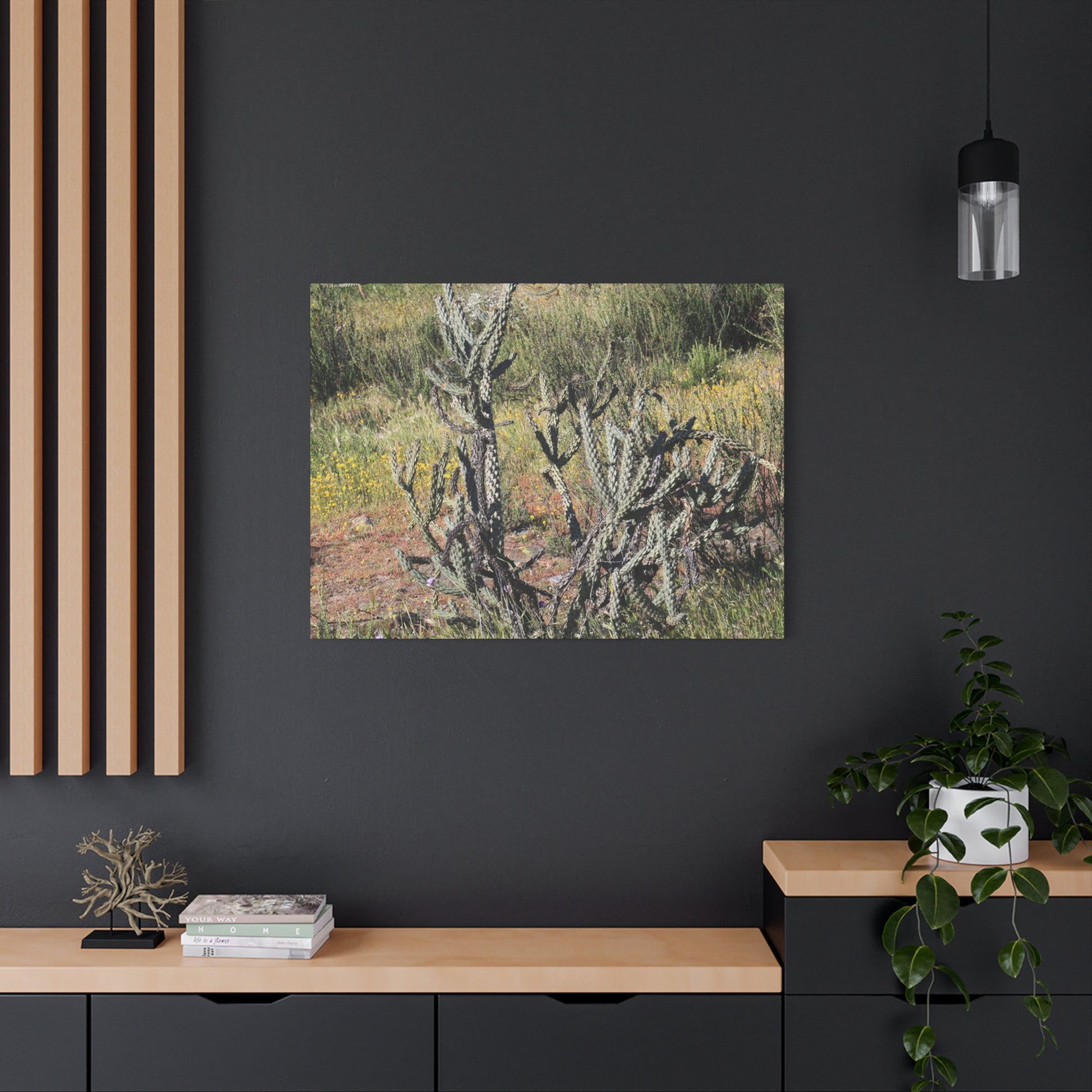 Desert Bloom in Shadow - Unique Frameless Canvas Wall Art - Art By Earth