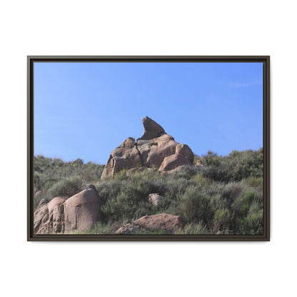 Sagebrush Landscape with Boulder Outcrop - Unique Stretched Canvas Wall Art - Art By Earth