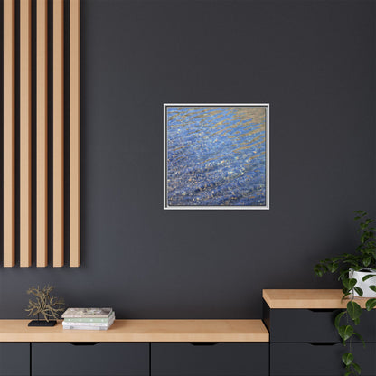 Aqua Fragments - Unique Stretched Canvas Wall Art