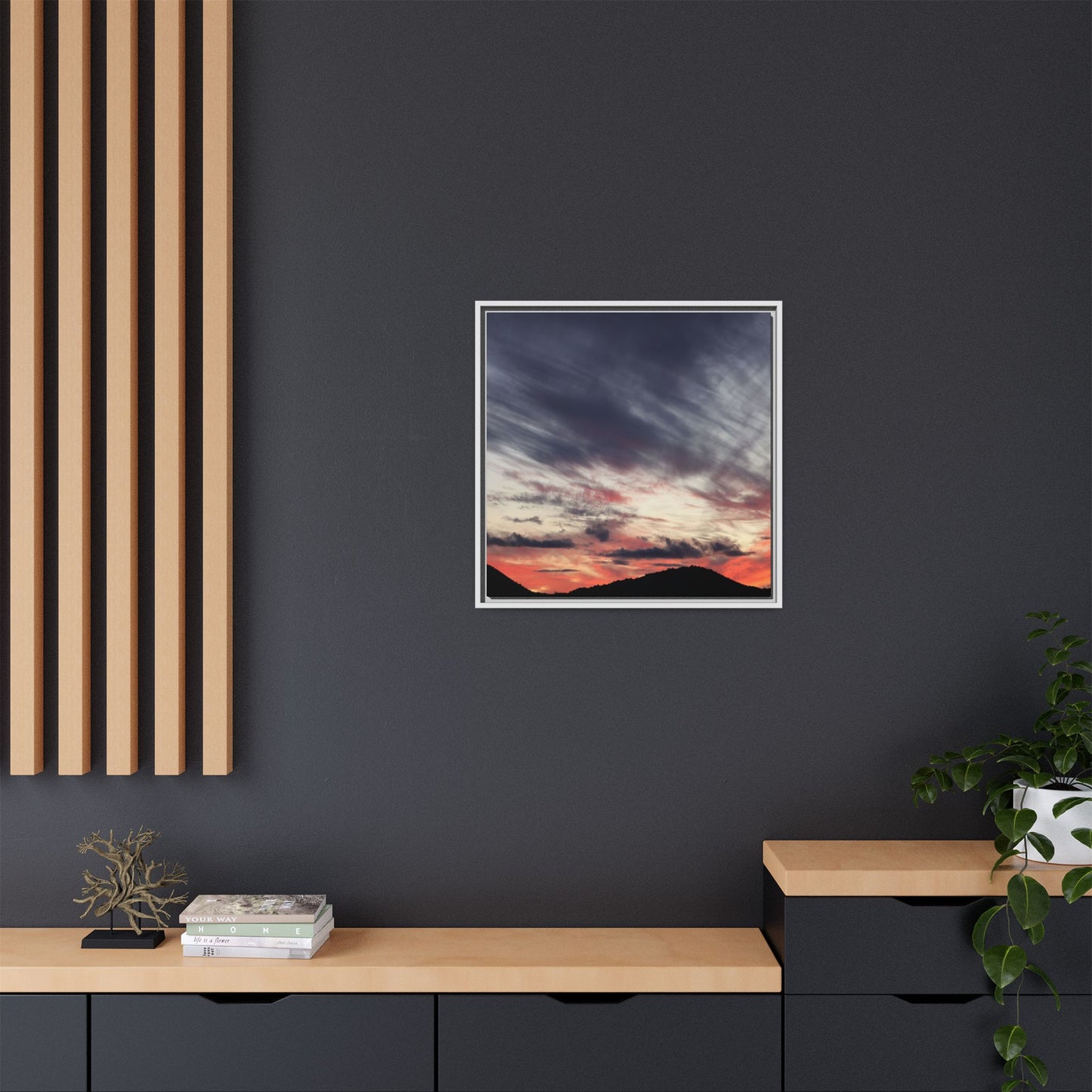 Fiery Sky at Dusk - Unique Stretched Canvas Wall Art - Art By Earth