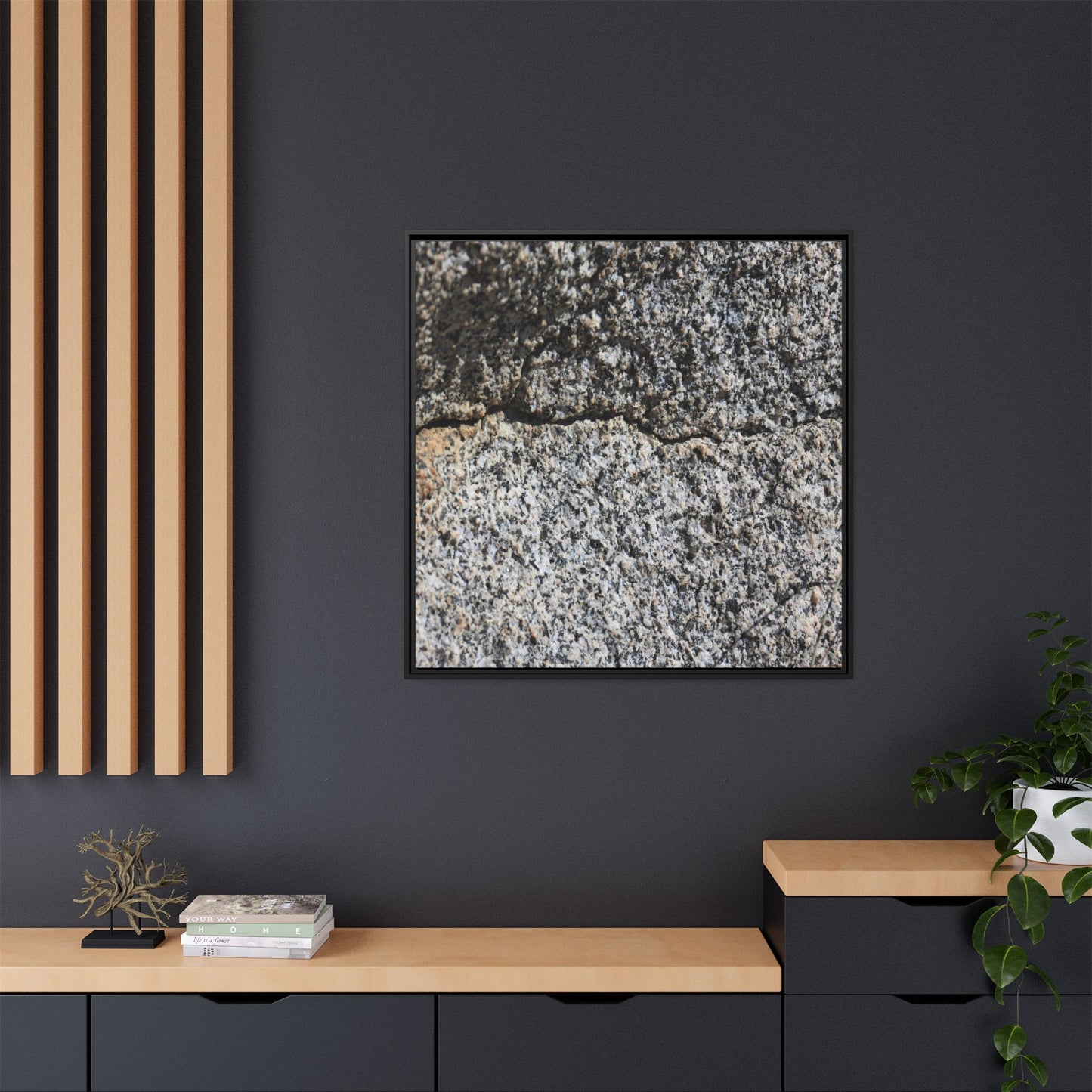 Weathered Stone Surface - Unique Stretched Canvas Wall Art