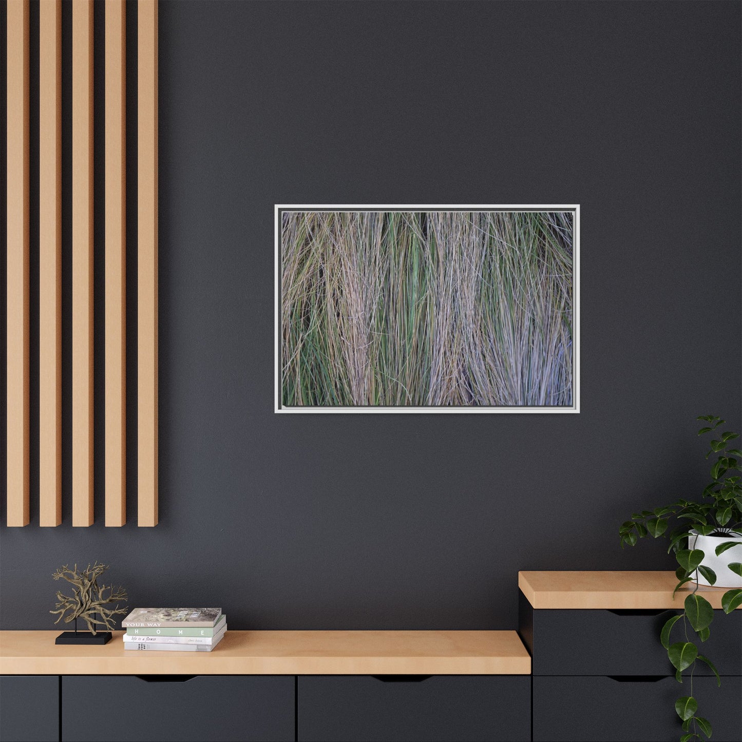 Whispers of Silver Grass - Unique Stretched Canvas Wall Art - Art By Earth
