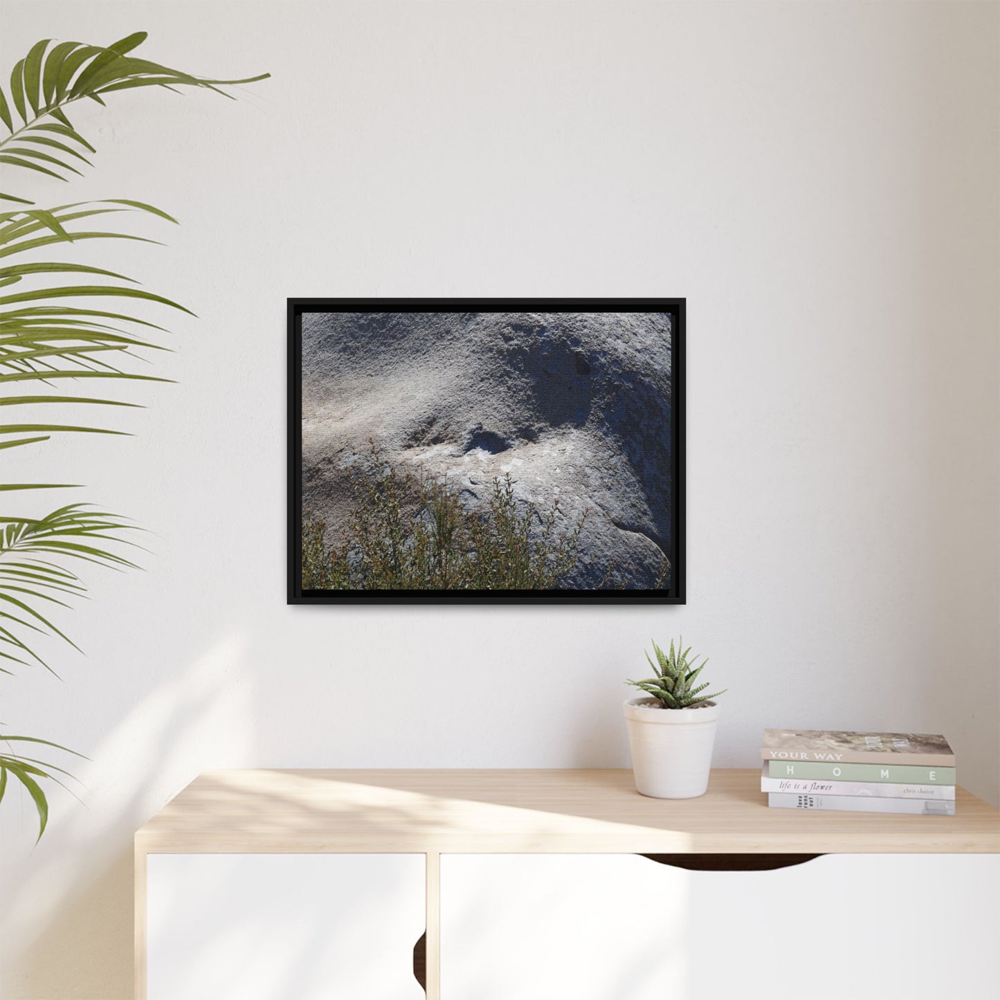 Weathered Boulder with Character - Unique Stretched Canvas Wall Art