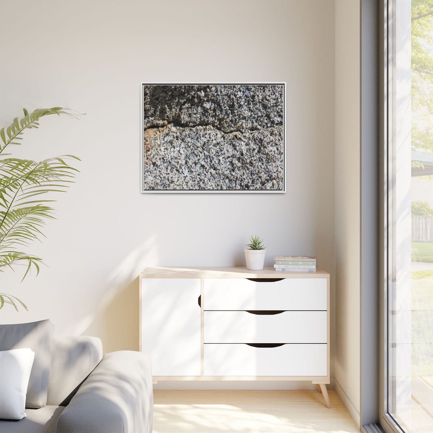 Weathered Stone Surface - Unique Stretched Canvas Wall Art