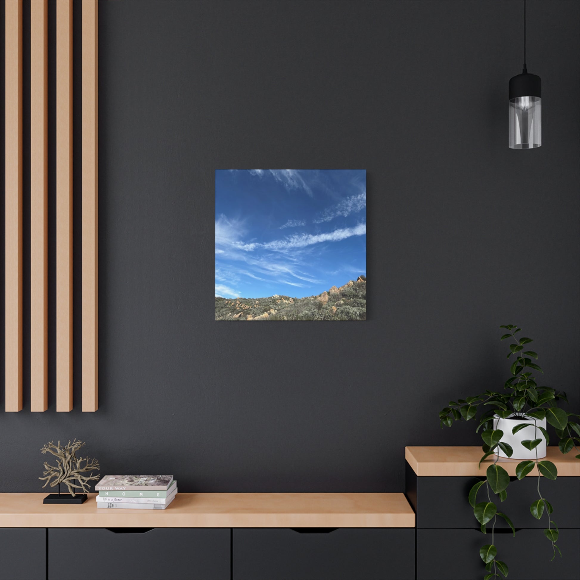 Desert Hills Under Blue Sky - Unique Frameless Canvas Wall Art - Art By Earth