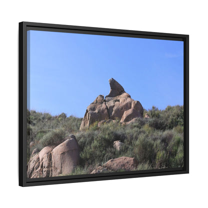 Sagebrush Landscape with Boulder Outcrop - Unique Stretched Canvas Wall Art - Art By Earth