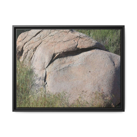 Stone Head Emerging from Earth - Unique Stretched Canvas Wall Art - Art By Earth