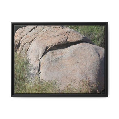 Stone Head Emerging from Earth - Unique Stretched Canvas Wall Art - Art By Earth