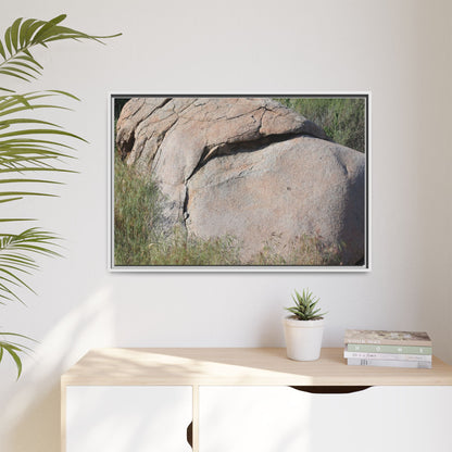 Stone Head Emerging from Earth - Unique Stretched Canvas Wall Art - Art By Earth