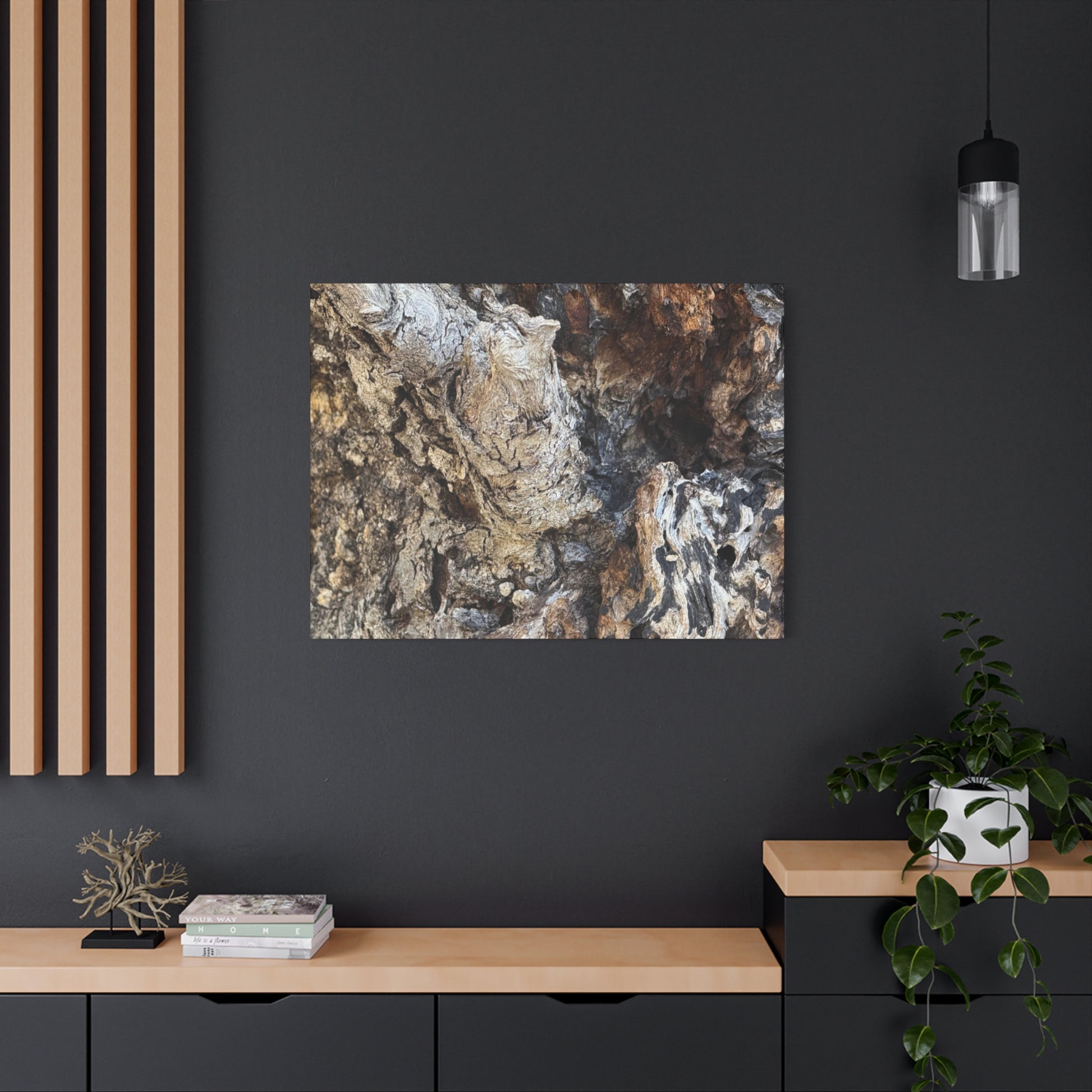 Weathered Bark Texture - Unique Frameless Canvas Wall Art - Art By Earth