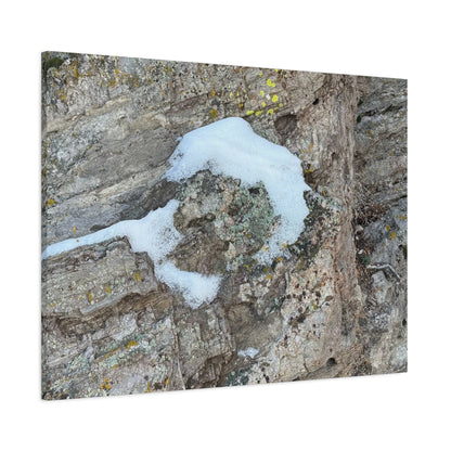 Snow on Stone - Unique Frameless Canvas Wall Art