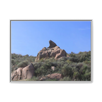 Sagebrush Landscape with Boulder Outcrop - Unique Stretched Canvas Wall Art - Art By Earth