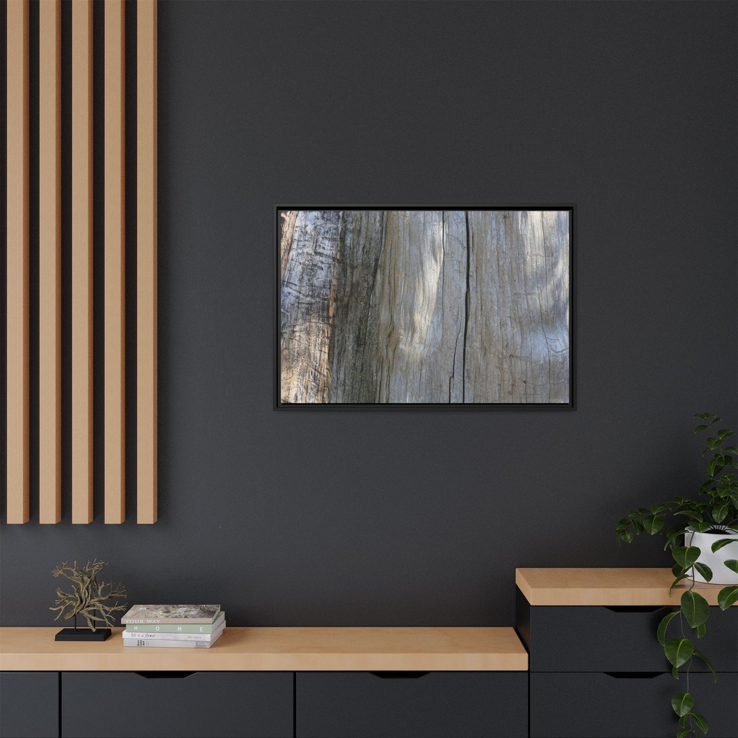 Cracked Timber Texture - Unique Stretched Canvas Wall Art