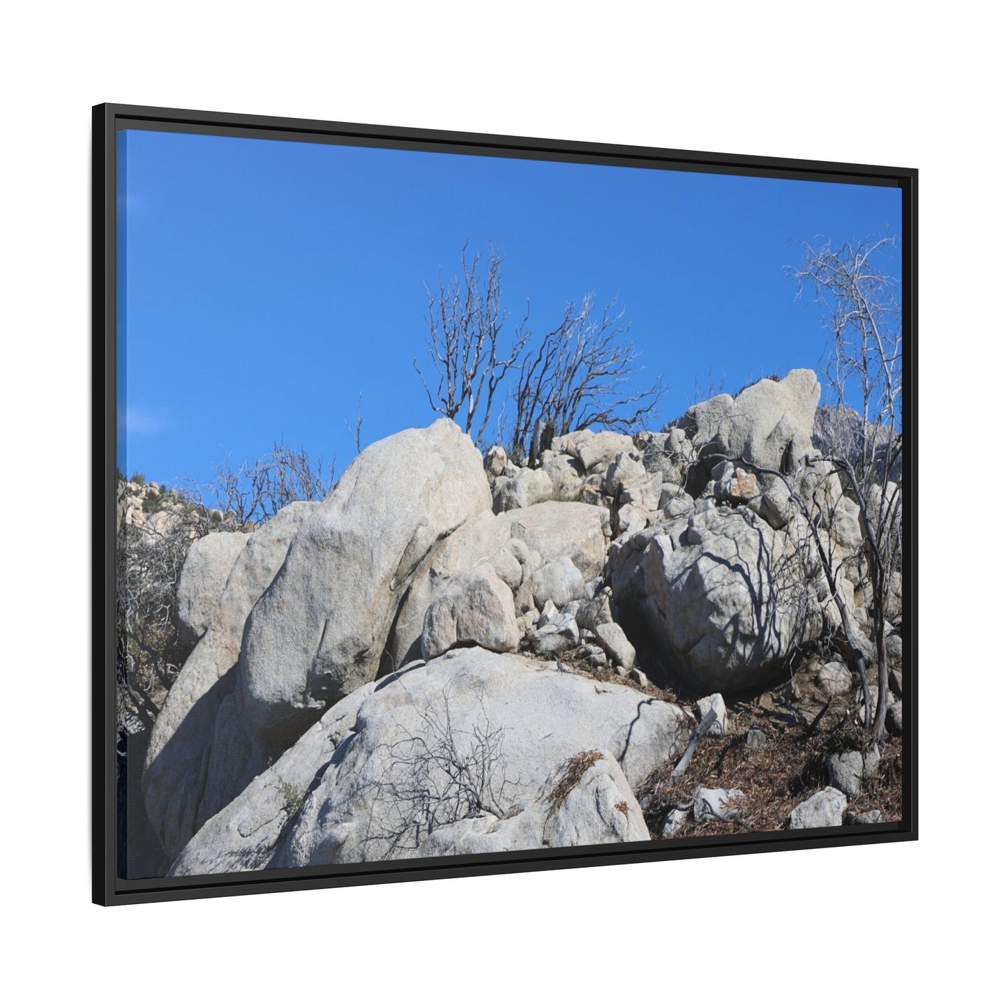 Barren Landscape with Boulder Formations - Unique Stretched Canvas Wall Art - Art By Earth
