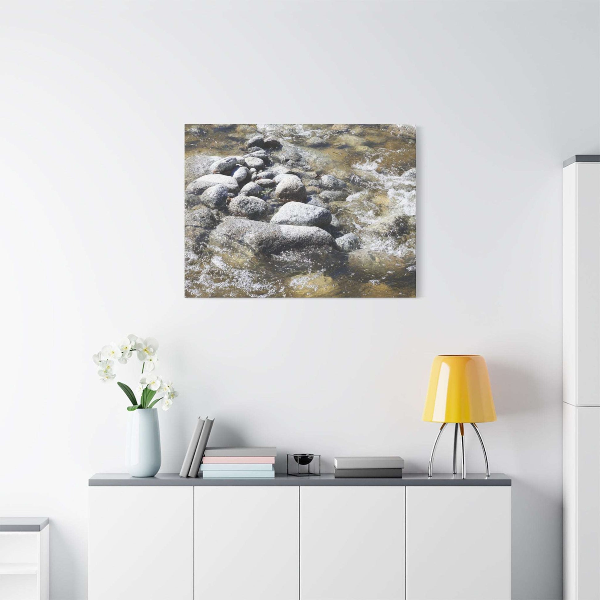 River Stones - Unique Frameless Canvas Wall Art - Art By Earth