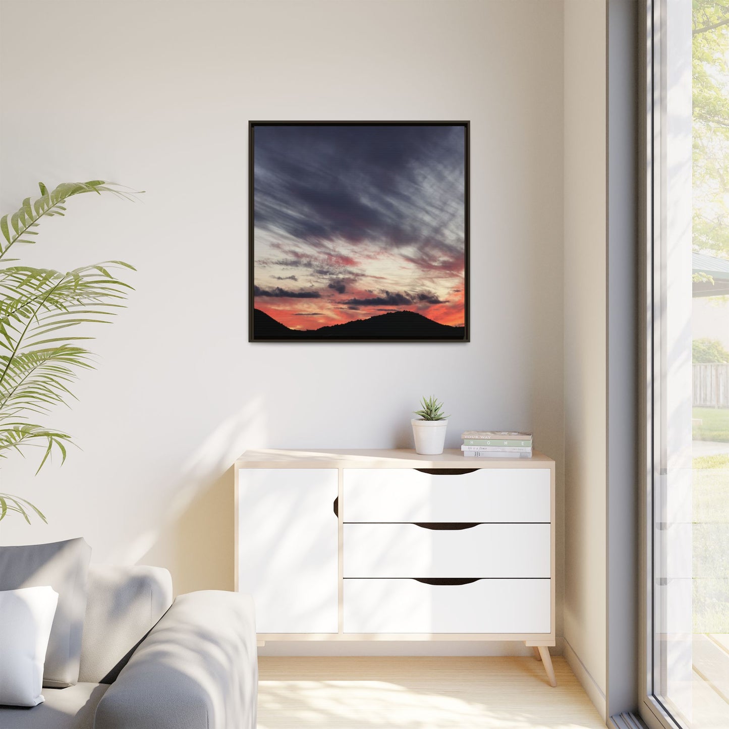 Fiery Sky at Dusk - Unique Stretched Canvas Wall Art - Art By Earth