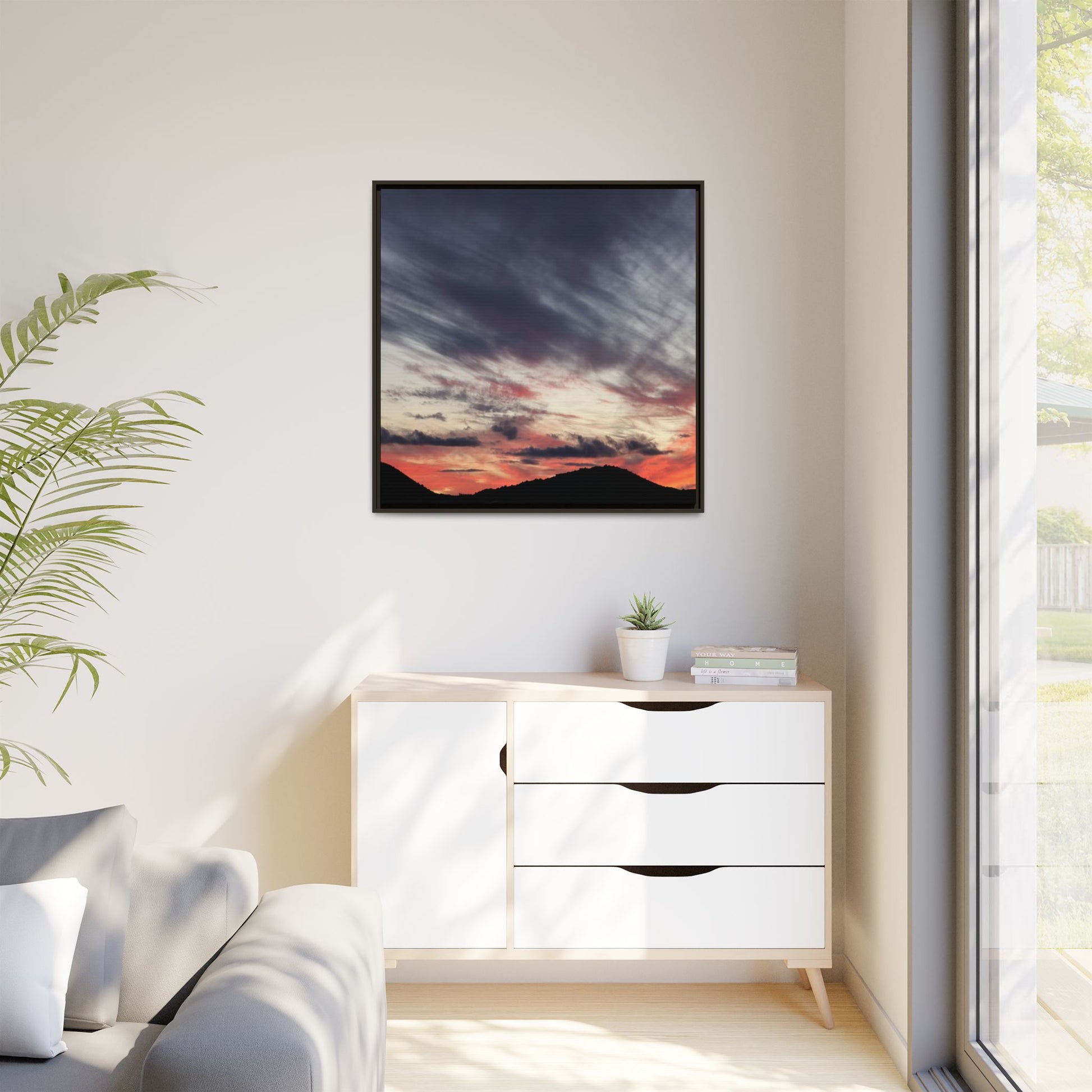 Fiery Sky at Dusk - Unique Stretched Canvas Wall Art - Art By Earth
