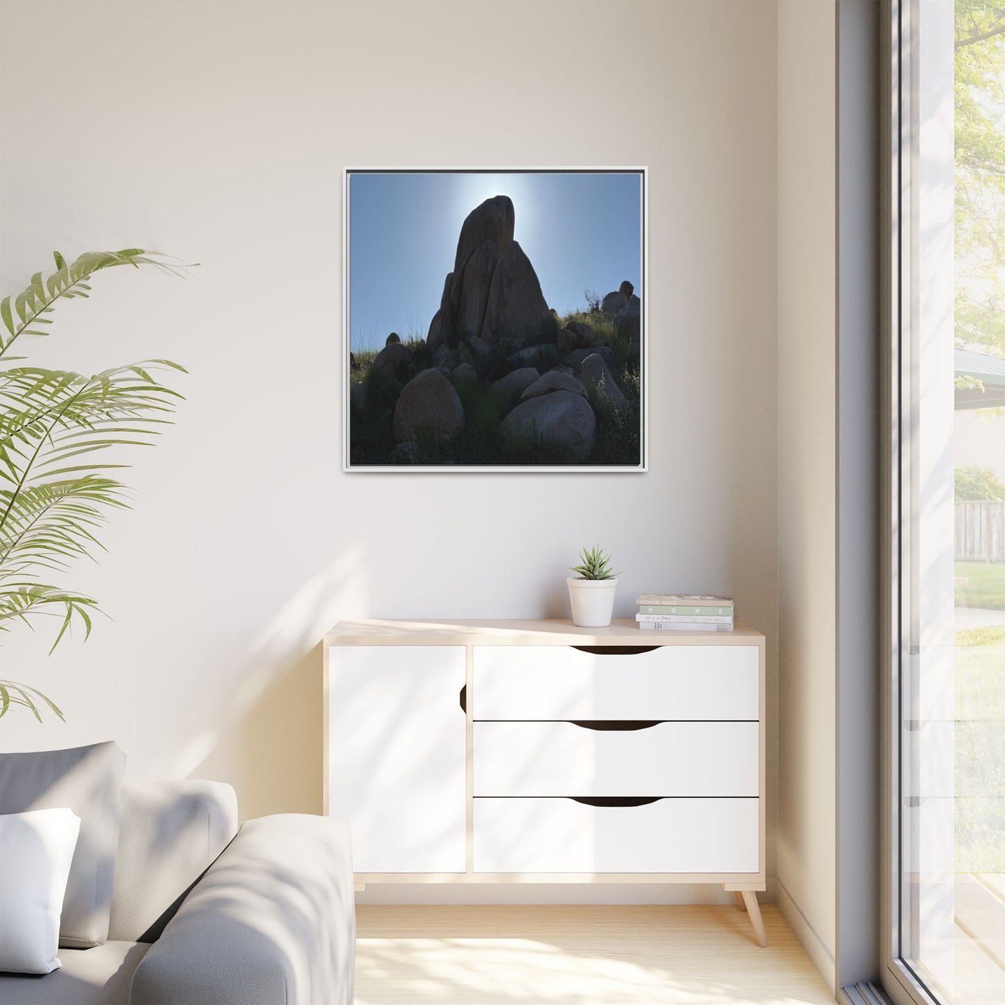 Boulder Silhouette - Unique Stretched Canvas Wall Art - Art By Earth