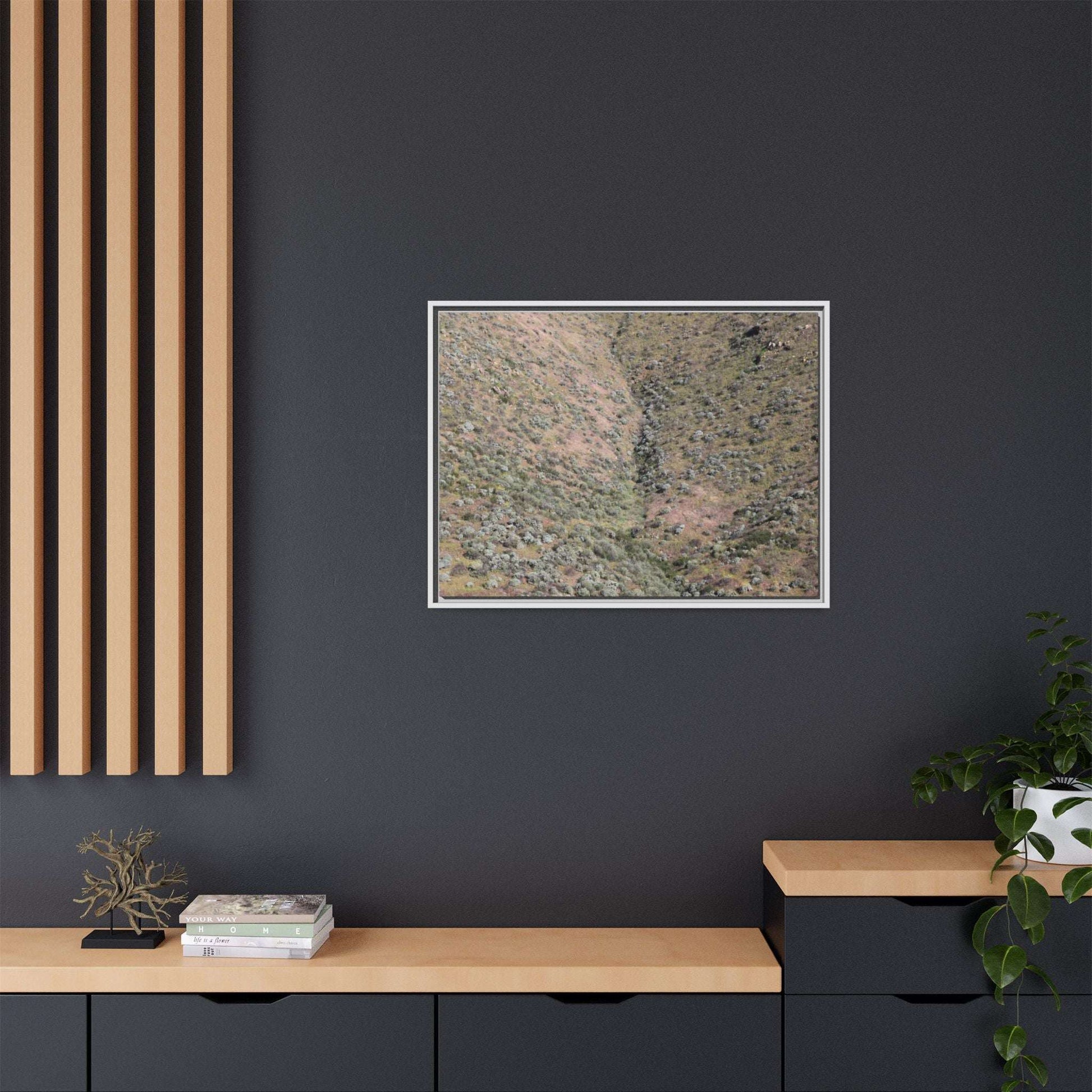 Mountain Slope with Desert Vegetation - Unique Stretched Canvas Wall Art - Art By Earth