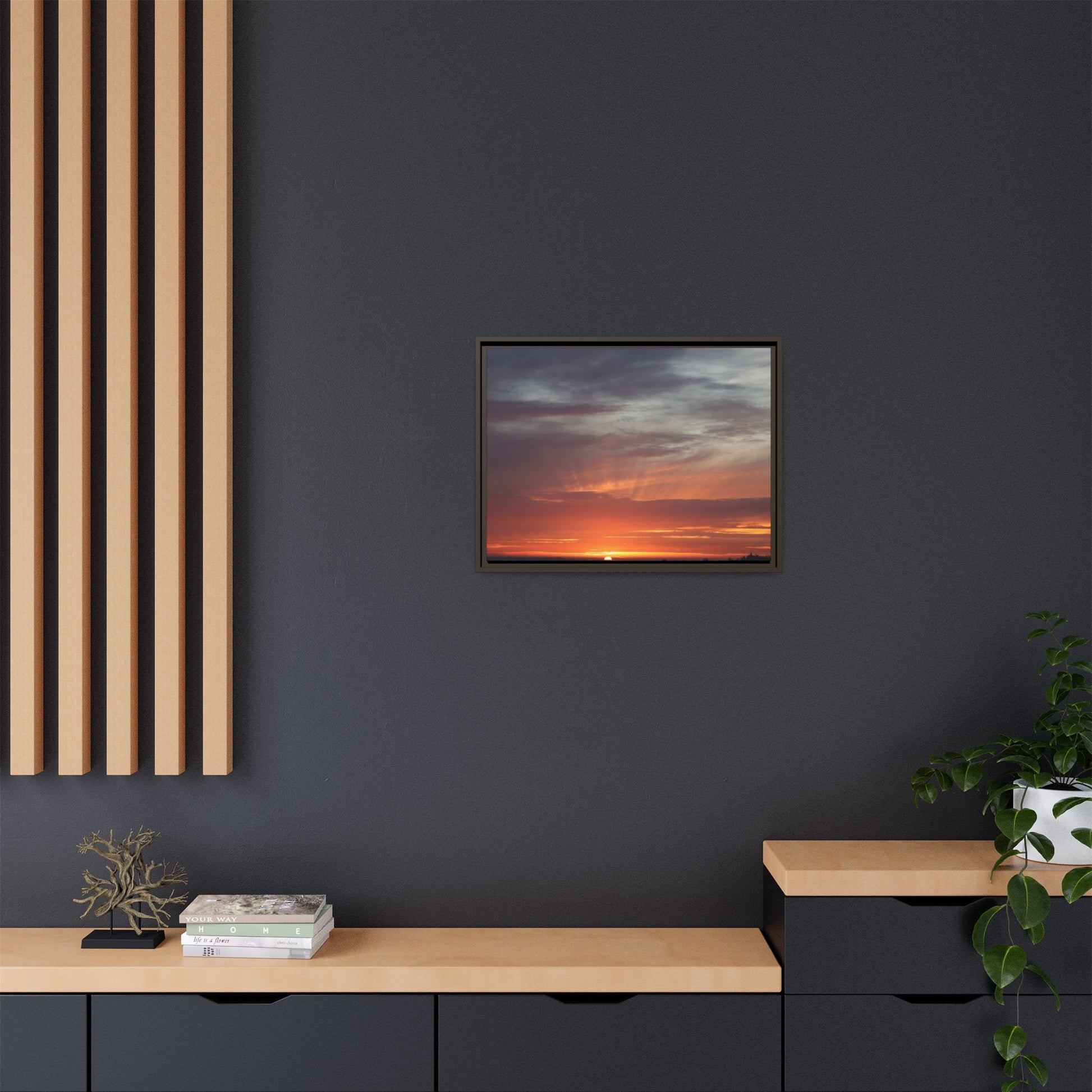 Fiery Horizon - Unique Stretched Canvas Wall Art - Art By Earth