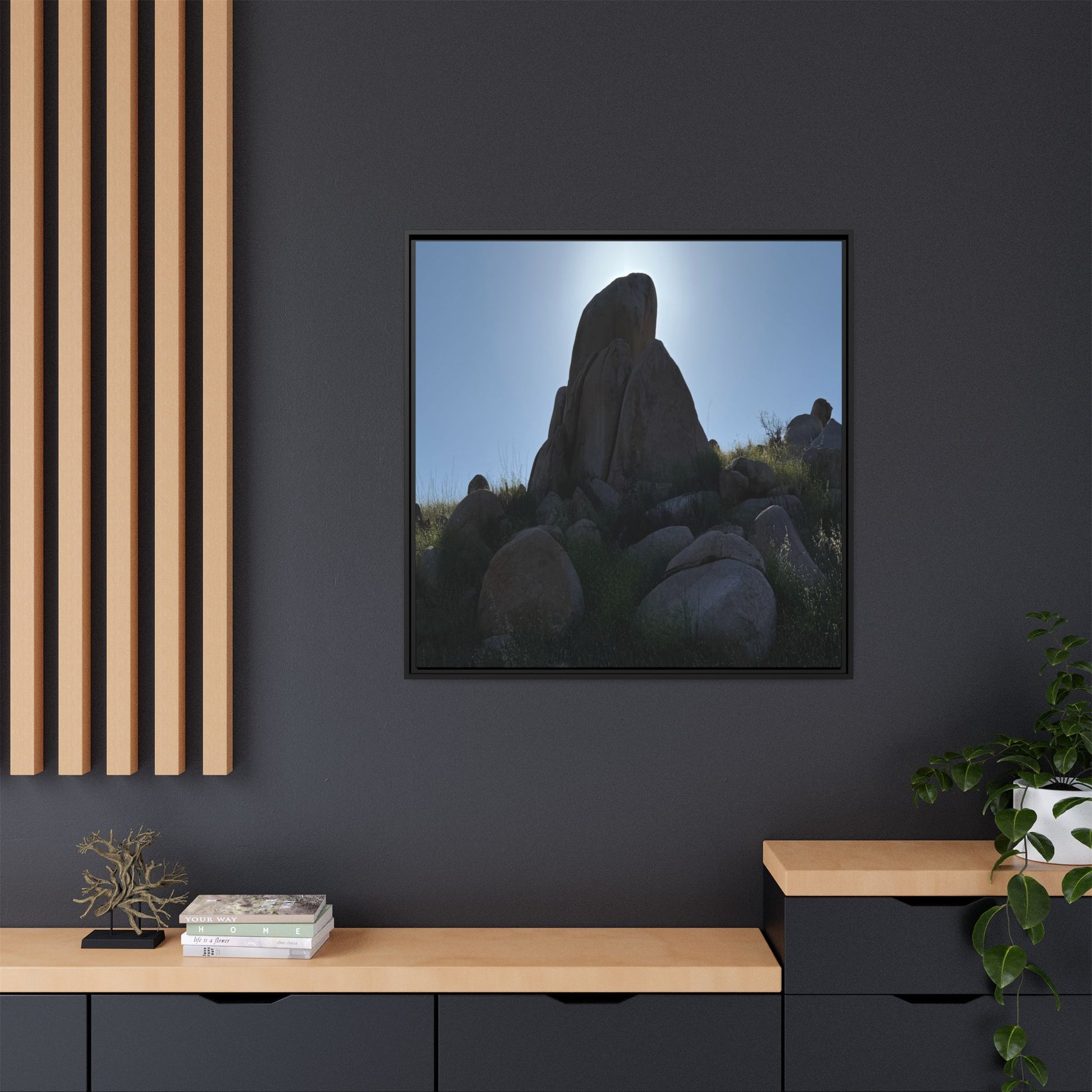 Boulder Silhouette - Unique Stretched Canvas Wall Art - Art By Earth