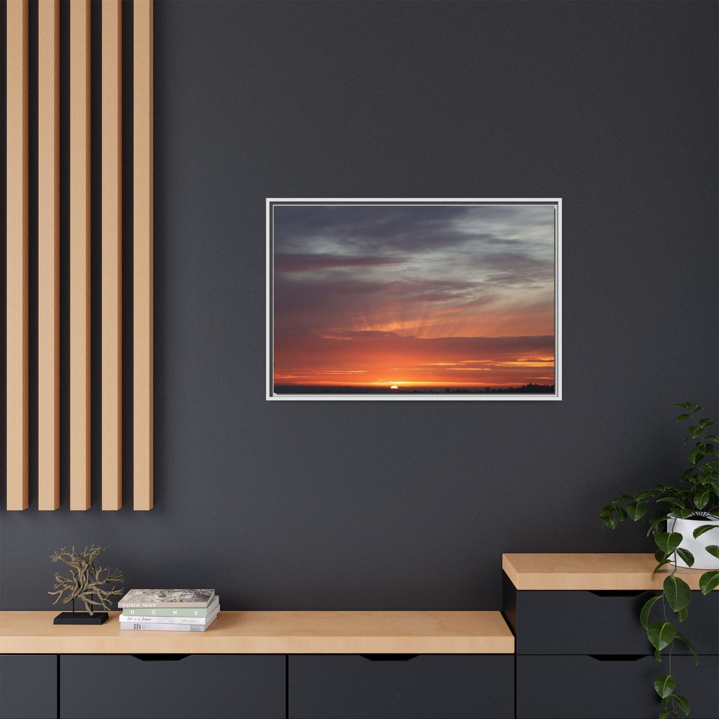 Fiery Horizon - Unique Stretched Canvas Wall Art - Art By Earth