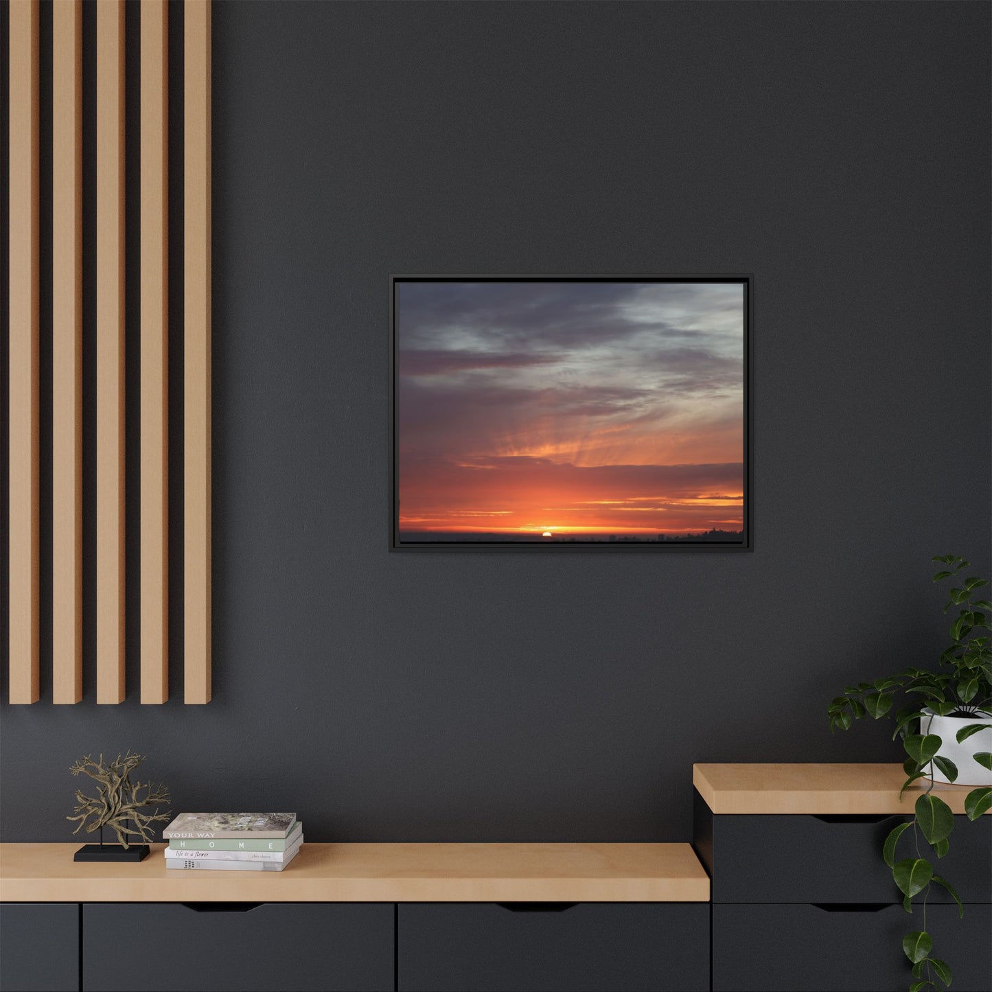 Fiery Horizon - Unique Stretched Canvas Wall Art - Art By Earth