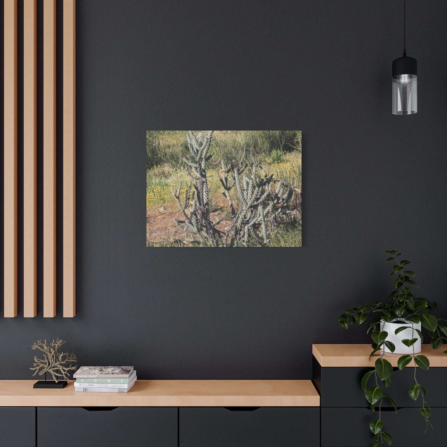 Desert Bloom in Shadow - Unique Frameless Canvas Wall Art - Art By Earth