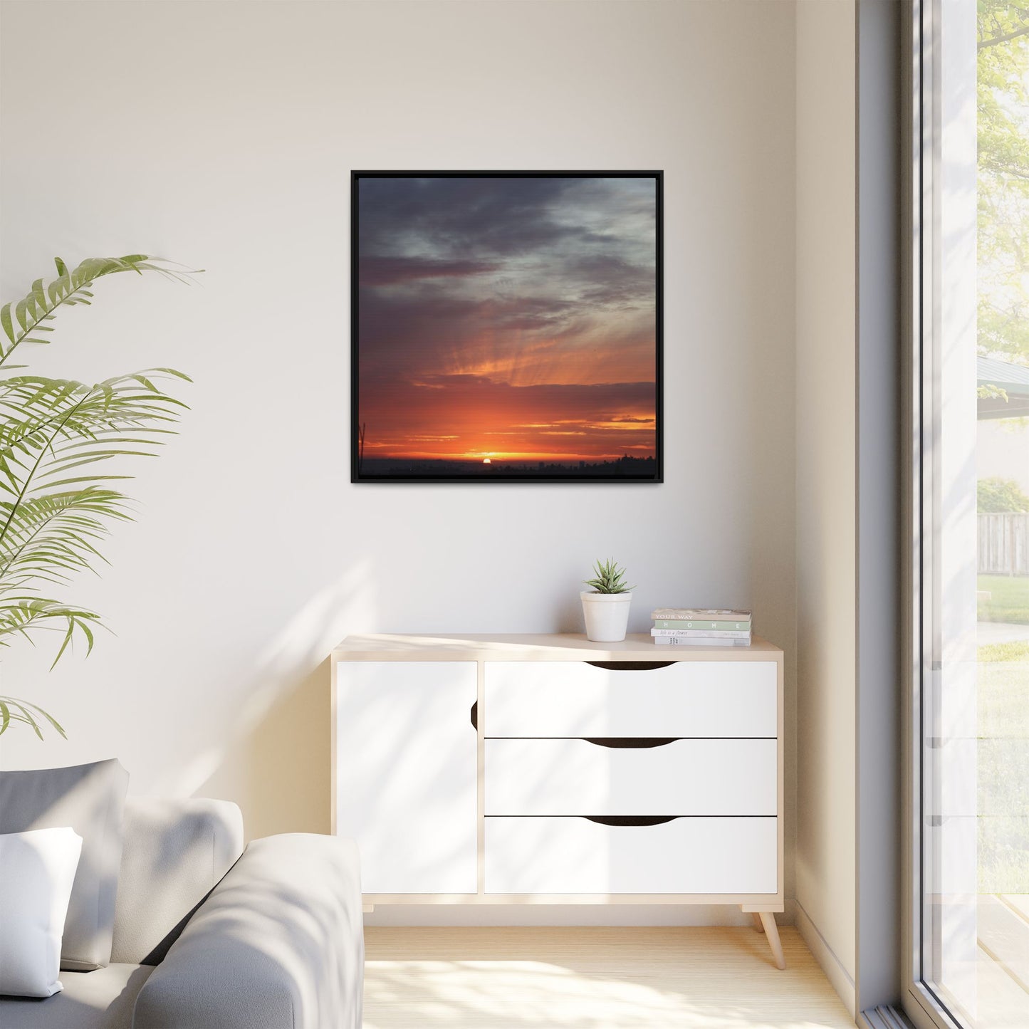 Fiery Horizon - Unique Stretched Canvas Wall Art - Art By Earth