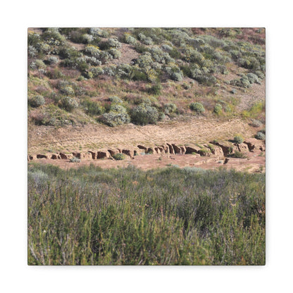 Ancient Dwellings in the Desert Valley - Unique Frameless Canvas Wall Art - Art By Earth