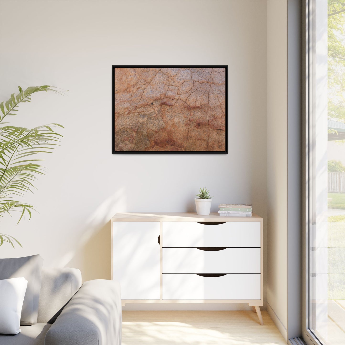 Russet Fissures - Unique Stretched Canvas Wall Art - Art By Earth